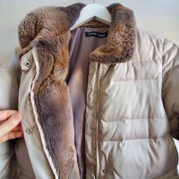 Anne Klein winter coat with faux fur collar Size 5-6, removable hoodie - Picture 8 of 12